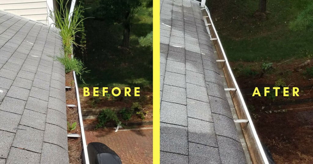 Gutter Guard Replacement Before and After - Elite Flow Gutters
